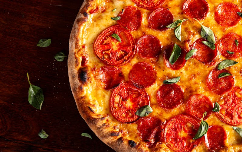 Garden Ranch Veggie pizza with fresh vegetables